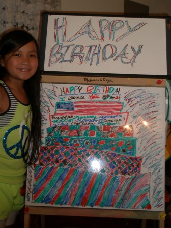Kasen and her birthday art